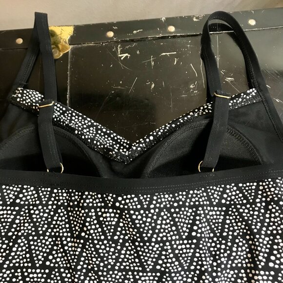 Christina Swimwear Tankini Top Black & White Women's Size 8D US - Picture 5 of 6